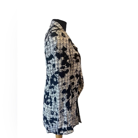 Vintage Designer Oleg Cassini Black & White 80’s Print Blazer - Picture 4 of 15